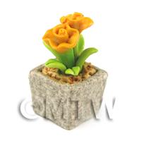 Miniature Handmade Dark Yellow Ceramic Flower (CFDY7)