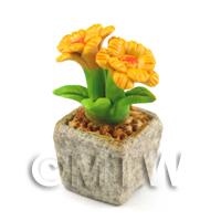 Miniature Handmade Dark Yellow Ceramic Flower (CFDY2)