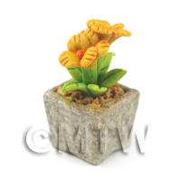 Miniature Handmade Dark Yellow Ceramic Flower (CFDY13)