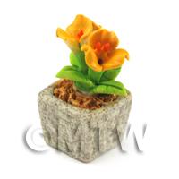 Miniature Handmade Dark Yellow Ceramic Flower (CFDY3)