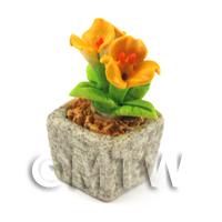 Miniature Handmade Dark Yellow Ceramic Flower (CFDY3)