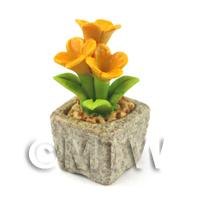 Miniature Handmade Dark Yellow Ceramic Flower (CFDY14)