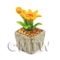 Miniature Handmade Dark Yellow Ceramic Flower (CFDY4)