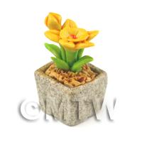 Miniature Handmade Dark Yellow Ceramic Flower (CFDY10)