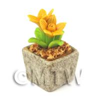 Miniature Handmade Dark Yellow Ceramic Flower (CFDY5)