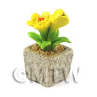 Miniature Handmade Yellow Coloured Ceramic Flower (CFY1)