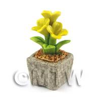 Miniature Handmade Yellow Coloured Ceramic Flower (CFY11)