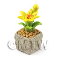 Miniature Handmade Yellow Coloured Ceramic Flower (CFY2)