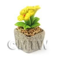 Miniature Handmade Yellow Coloured Ceramic Flower (CFY12)