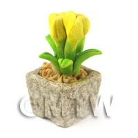 Miniature Handmade Yellow Coloured Ceramic Flower (CFY13)