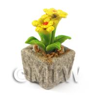 Miniature Handmade Yellow Coloured Ceramic Flower (CFY4)