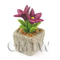 Miniature Handmade Purple Coloured Ceramic Flower (CFPU10)