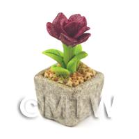 Miniature Handmade Purple Coloured Ceramic Flower (CFPU3)
