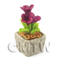 Miniature Handmade Purple Coloured Ceramic Flower (CFPU13)
