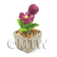 Miniature Handmade Purple Coloured Ceramic Flower (CFPU14)