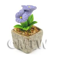 Miniature Handmade Violet Coloured Ceramic Flower (CFV10)