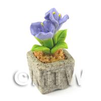 Miniature Handmade Violet Coloured Ceramic Flower (CFV15)