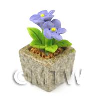 Miniature Handmade Violet Coloured Ceramic Flower (CFV4)