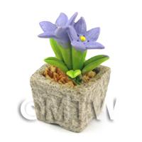Miniature Handmade Violet Coloured Ceramic Flower (CFV9)