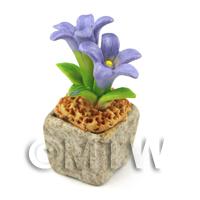 1/12th scale - Miniature Handmade Violet Coloured Ceramic Flower (CFV8)