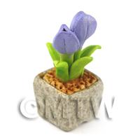 Miniature Handmade Violet Coloured Ceramic Flower (CFV7)