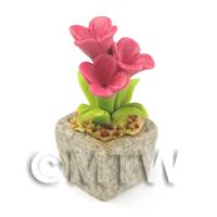 Miniature Handmade Pink Coloured Ceramic Flower (CFP10)