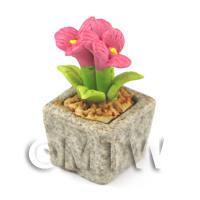 Miniature Handmade Pink Coloured Ceramic Flower (CFP4)