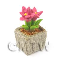Miniature Handmade Pink Coloured Ceramic Flower (CFP3)