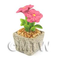 Miniature Handmade Pink Coloured Ceramic Flower (CFP7)