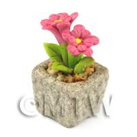 Miniature Handmade Pink Coloured Ceramic Flower (CFP11)
