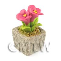 Miniature Handmade Pink Coloured Ceramic Flower (CFP1)