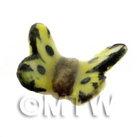 Hand Made Dolls House Miniature Ceramic Yellow Butterfly