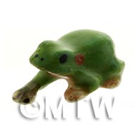 Dolls House Miniature Ceramic Green Tree Frog
