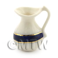 Dolls House Miniature Blue and Metallic Gold 22mm Water Jug