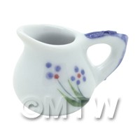 Dolls House Miniature Purple Simple Flower Design Ceramic Jug