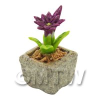 Miniature Handmade Purple Coloured Ceramic Flower (CFPU15)