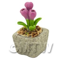 Miniature Handmade Pink Coloured Ceramic Flower (CFP20)