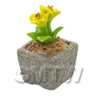 Miniature Handmade Yellow Coloured Ceramic Flower (CFY3)