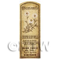 Dolls House Herbalist/Apothecary Chamomile Plant Herb Long Sepia Label