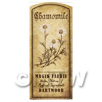 Dolls House Herbalist/Apothecary Chamomile Herb Short Sepia Label