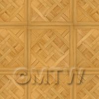 1/12th scale - Dolls House Chaumont Large Panel Parquet With Cross Frame Floor