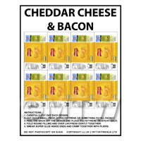 Dolls House Miniature Packaging Sheet of 8 Walkers Cheese & Bacon Crisps