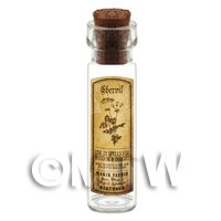 Dolls House Apothecary Chervil Herb Long Sepia Label And Bottle