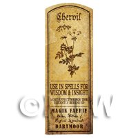 Dolls House Herbalist/Apothecary Chervil Plant Herb Long Sepia Label