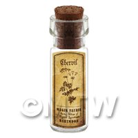 Dolls House Apothecary Chervil Herb Short Sepia Label And Bottle