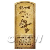 Dolls House Herbalist/Apothecary Chervil Herb Short Sepia Label