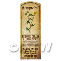 Dolls House Herbalist/Apothecary Cinquefoil Herb Long Colour Label