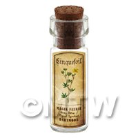 Dolls House Apothecary Cinquefoil Herb Short Colour Label And Bottle