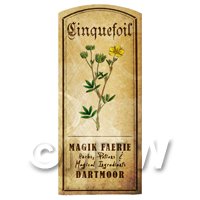 Dolls House Herbalist/Apothecary Cinquefoil Herb Short Colour Label