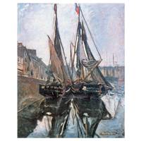 Claude Monet Painting Fishing Boats At Honfleur